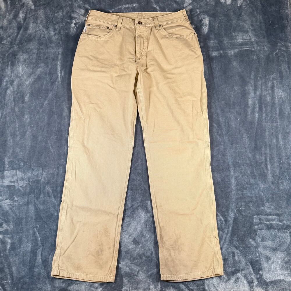 Carhartt Women’s 10x30 Khaki Canvas Carpenter Work Pants Utility WB159 GKH